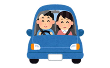 車を運転する人のイラスト（男性）