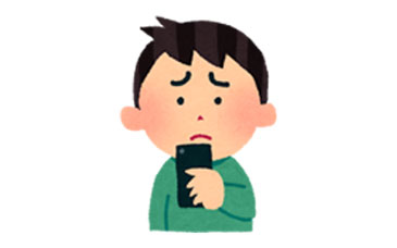 スマートフォンを操作する人のイラスト（男性）